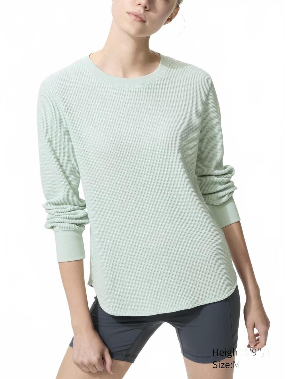 Uniqlo Waffle T-Shirt NWT Green XS